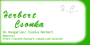 herbert csonka business card